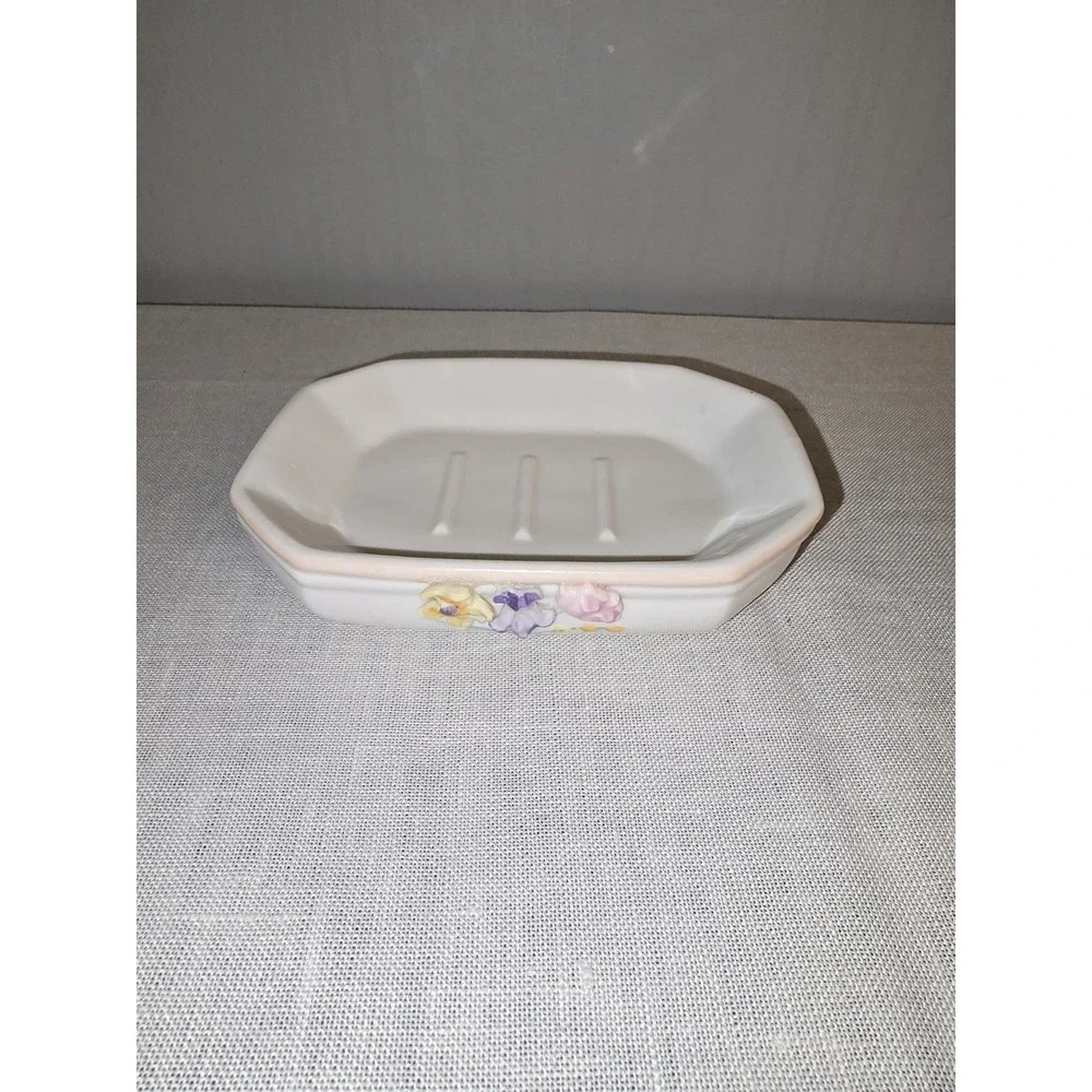 Vintage Floral Soap Dish Bathroom Accessory Cottagecore Whimsy